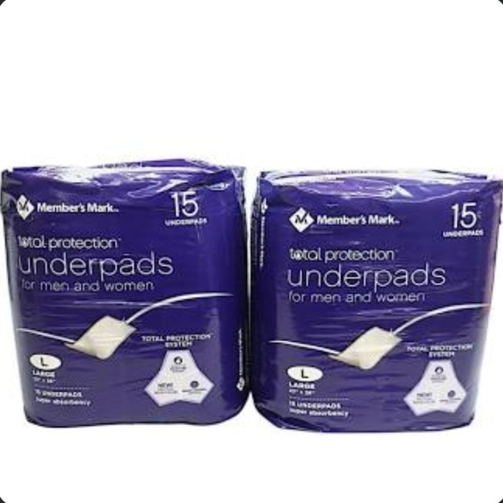 Member's Mark Total Protection Underpads Large 23" x 36" (2 Pack Lot) - 30 Total
